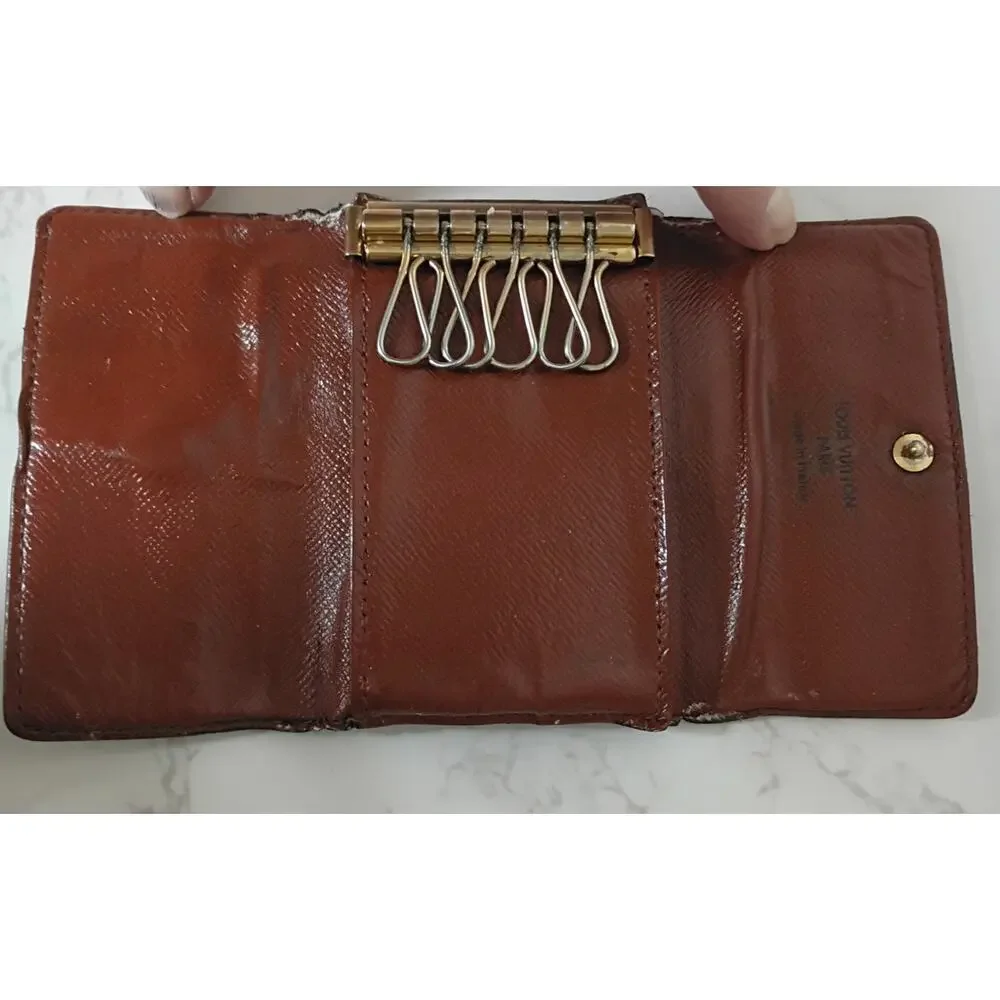 LOUIS VUITTON Brown Monogram Leather 6 Key Holder